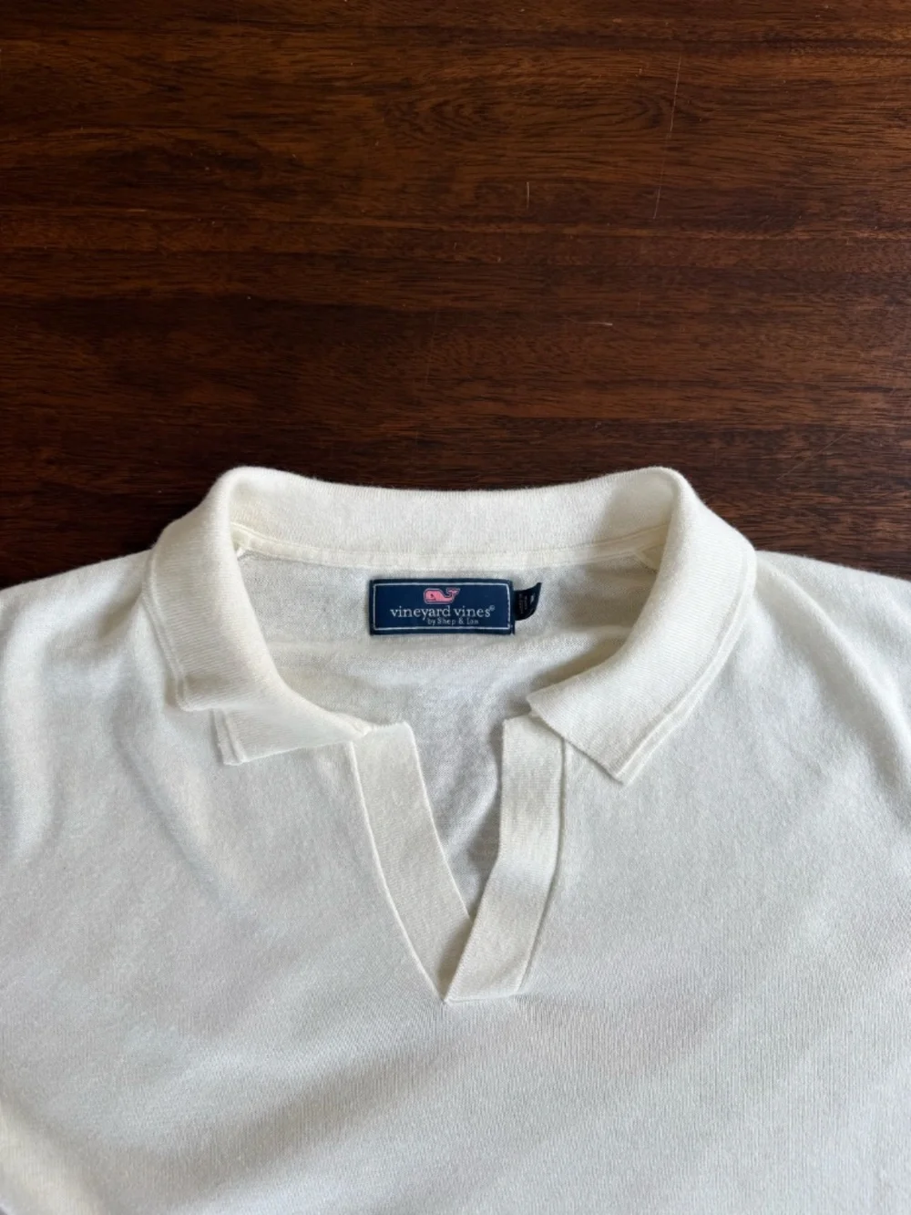 Vineyard Vines Men’s Cream Ivory Knit Sweater Polo Short Sleeve